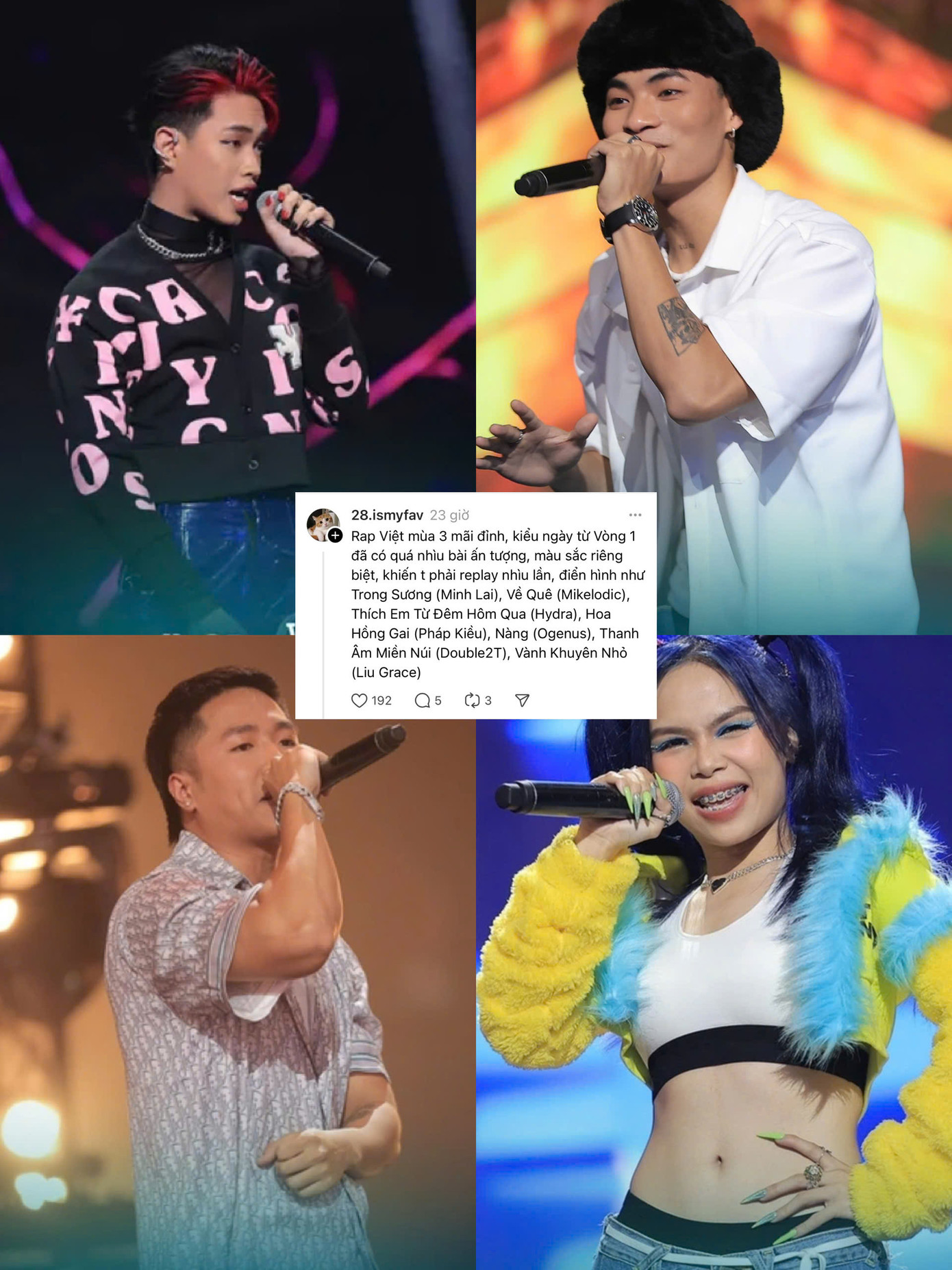 Tại mùa 3, dàn thí sinh đã để lại ấn tượng ngay từ ca khúc “chào sân”, Vành Khuyên Nhỏ của Liu Grace đến nay vẫn chưa hết hot. Tại mùa 3, dàn thí sinh đã để lại ấn tượng ngay từ ca khúc “chào sân”, Vành Khuyên Nhỏ của Liu Grace đến nay vẫn chưa hết hot.