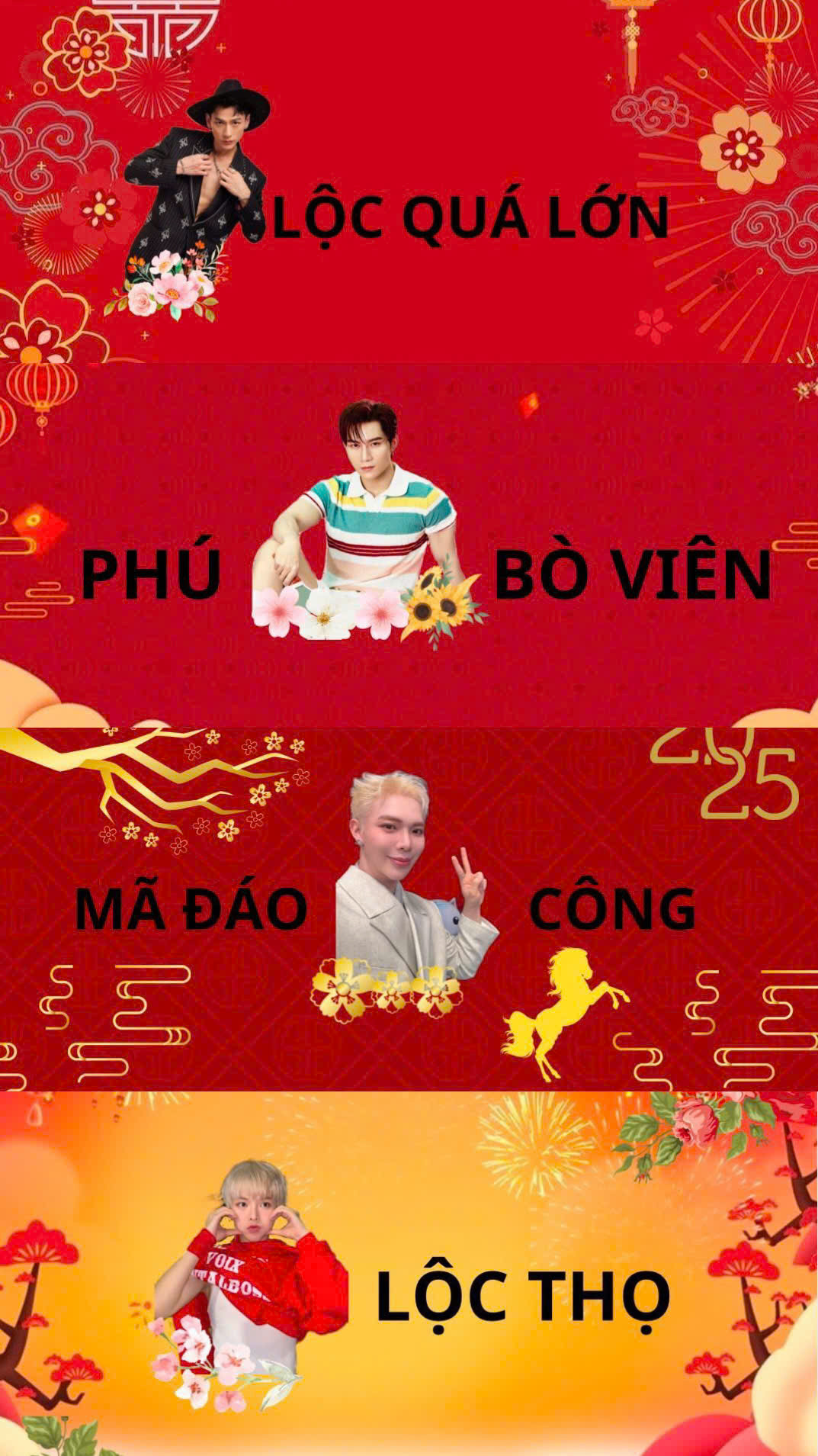 Ví dụ, gương mặt của ERIK được dùng để thay thế từ &quot;Thành&quot; trong câu &quot;Mã đáo thành công&quot; hay hình ảnh Đức Phúc trở thành biểu tượng cho chữ &quot;Phúc&quot; trong &quot;Phúc Lộc Thọ&quot;.