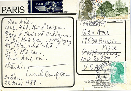 Trịnh Công Sơn và bức thư gửi người con gái tên Dao Ánh. Ảnh: Gia đình cugn cấp.. Trịnh Công Sơn và bức thư gửi người con gái tên Dao Ánh. Ảnh: Gia đình cugn cấp.