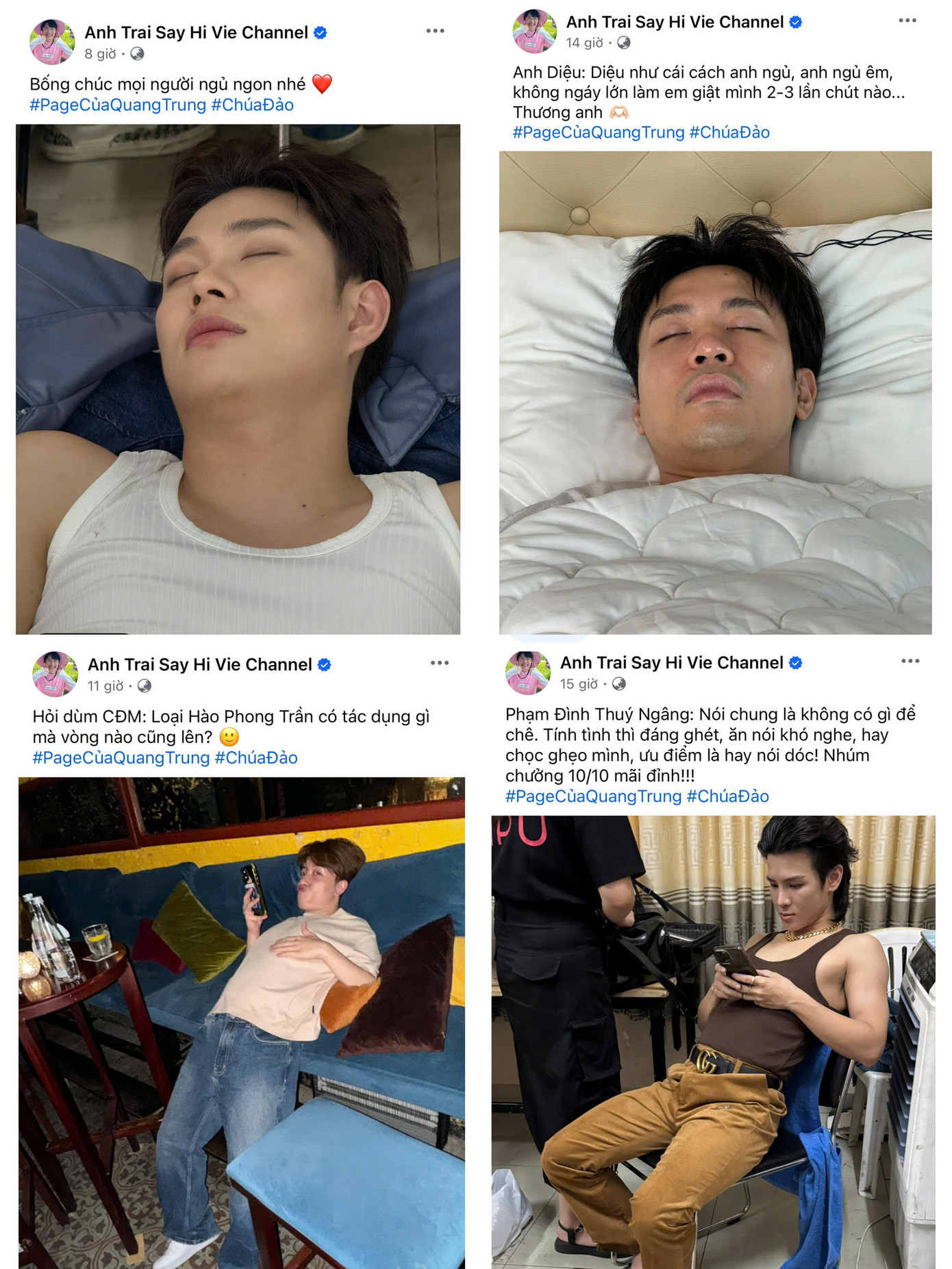 Phạm Đình Thái Ngân và Phạm Anh Duy bị “bóc phốt” vì “ăn nói khó nghe” và “ngủ ngáy”, ngay cả “chồng quốc dân” Dương Domic cũng không thoát khỏi ống kính của Quang Trung. Phạm Đình Thái Ngân và Phạm Anh Duy bị “bóc phốt” vì “ăn nói khó nghe” và “ngủ ngáy”, ngay cả “chồng quốc dân” Dương Domic cũng không thoát khỏi ống kính của Quang Trung.