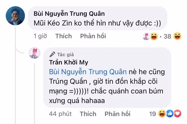 Khởi My "hỏi tội" Trung Quân vì đăng bài gây hiểu lầm.