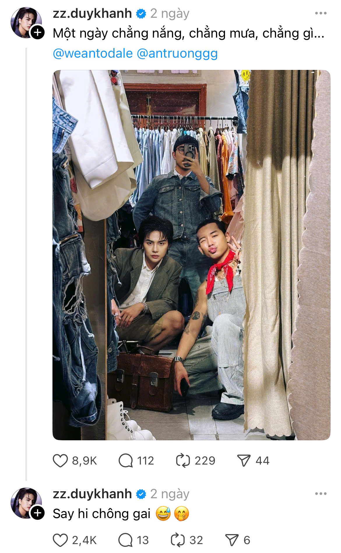 Duy Khánh và WEAN LE thân thiết khiến fan chú ý. Duy Khánh và WEAN LE thân thiết khiến fan chú ý.