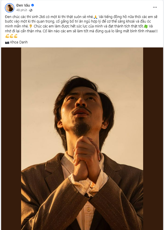 Những lời động viên của &quot;chú&quot; Đen hy vọng sẽ giúp các sĩ tử bình tĩnh hơn khi làm bài thi.