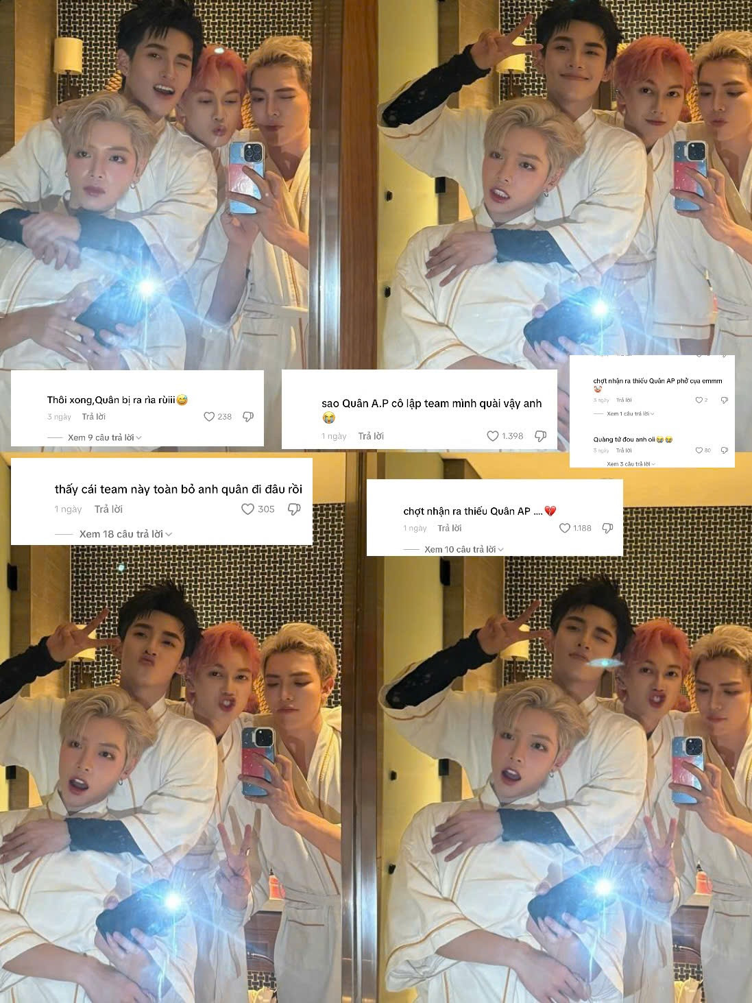 Netizen liên tục "hỏi thăm" lý do Quân A.P không xuất hiện bên dưới phần bình luận.