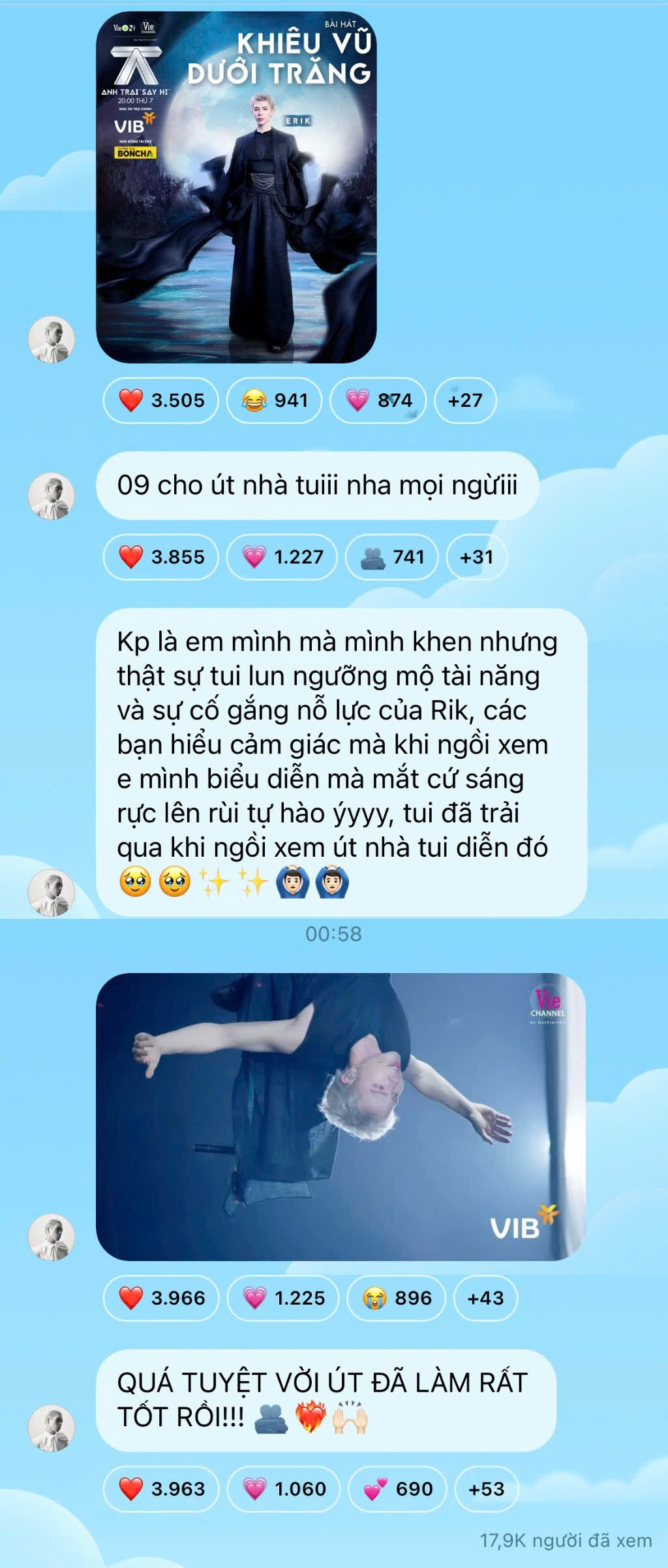 Đức Phúc không tiếc lời khen cậu em út trong nhà.