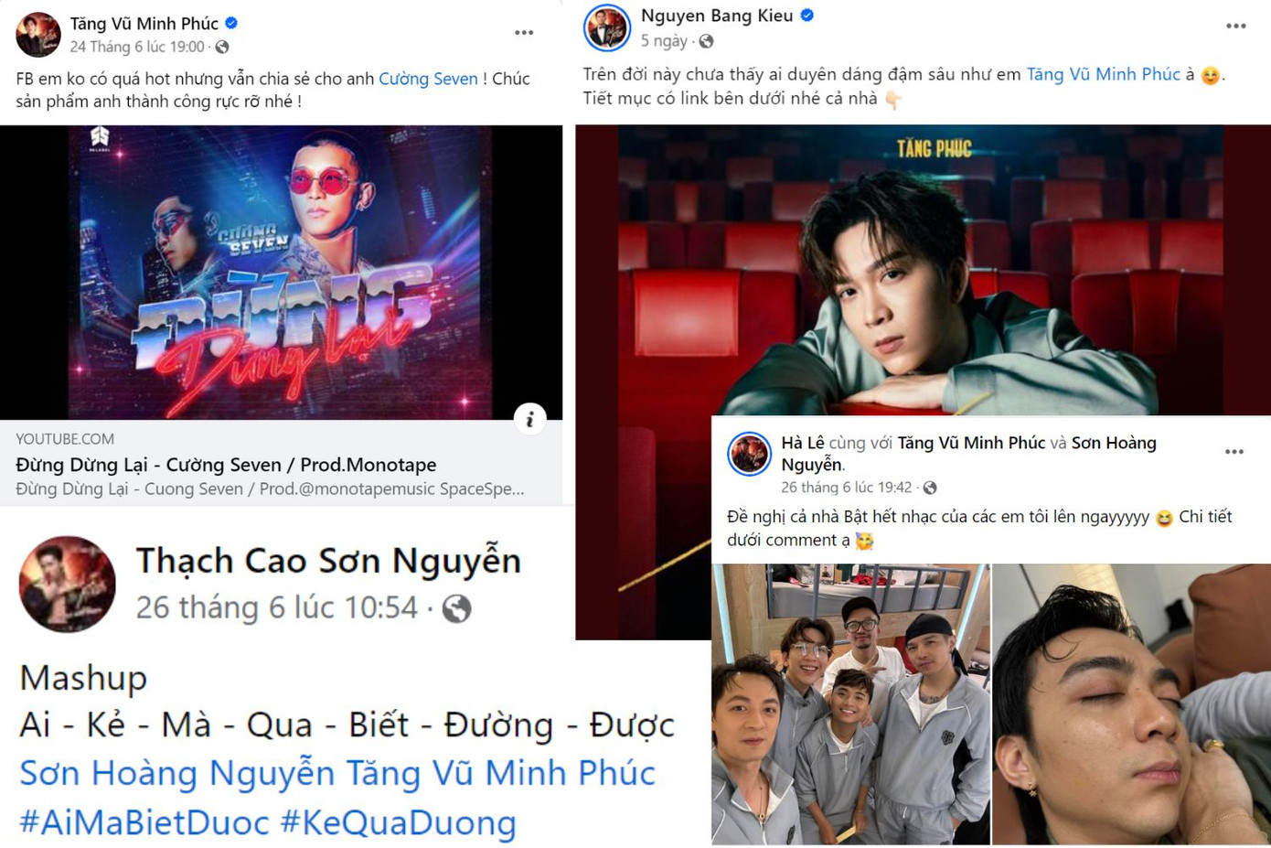 Khi một thành viên ra mắt MV, những thành viên còn lại đều chia sẻ bài lên trang cá nhân để ủng hộ nhau.