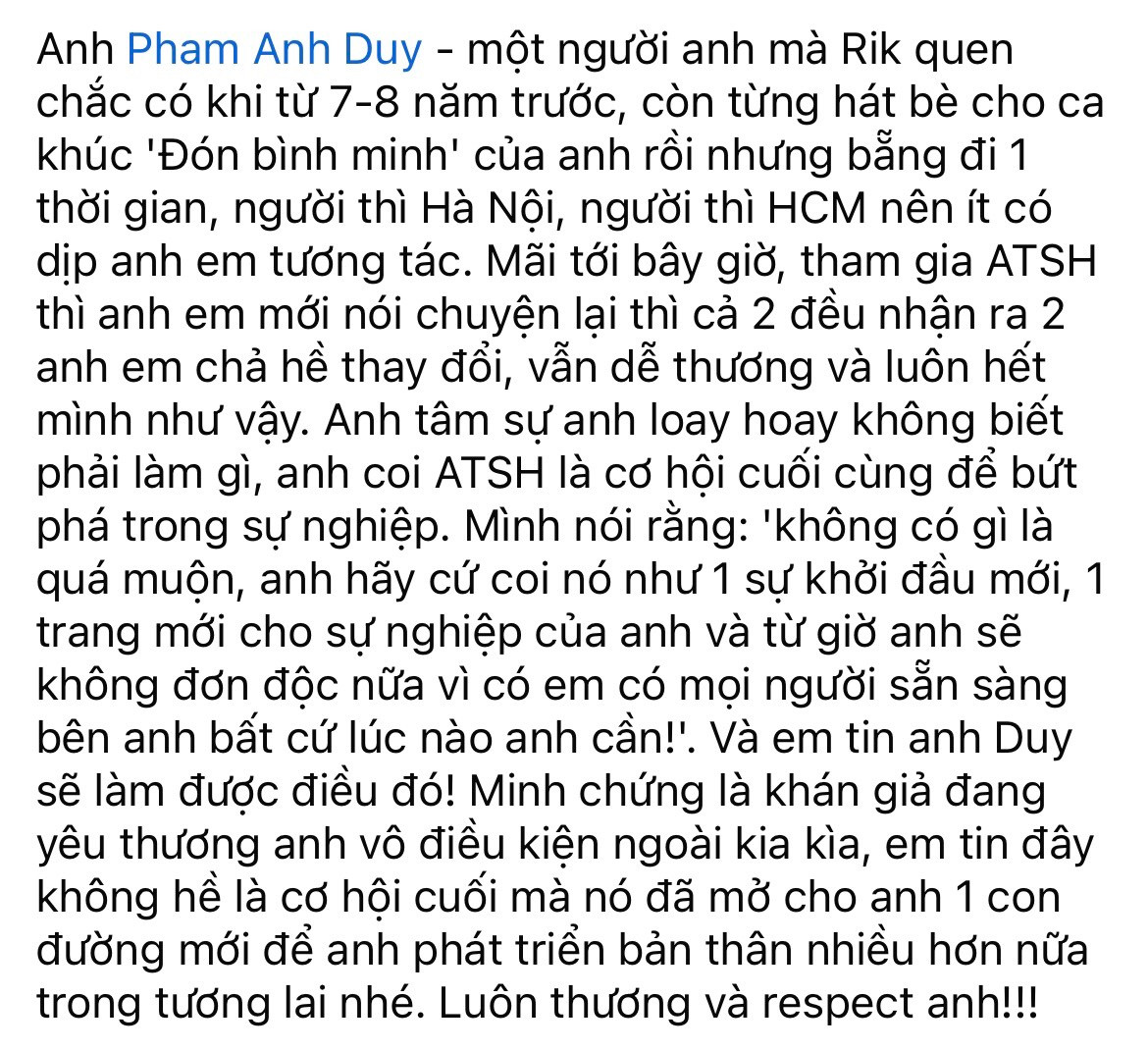 Team Thi Sĩ dành nhiều tình cảm và sự trân trọng cho nhau.