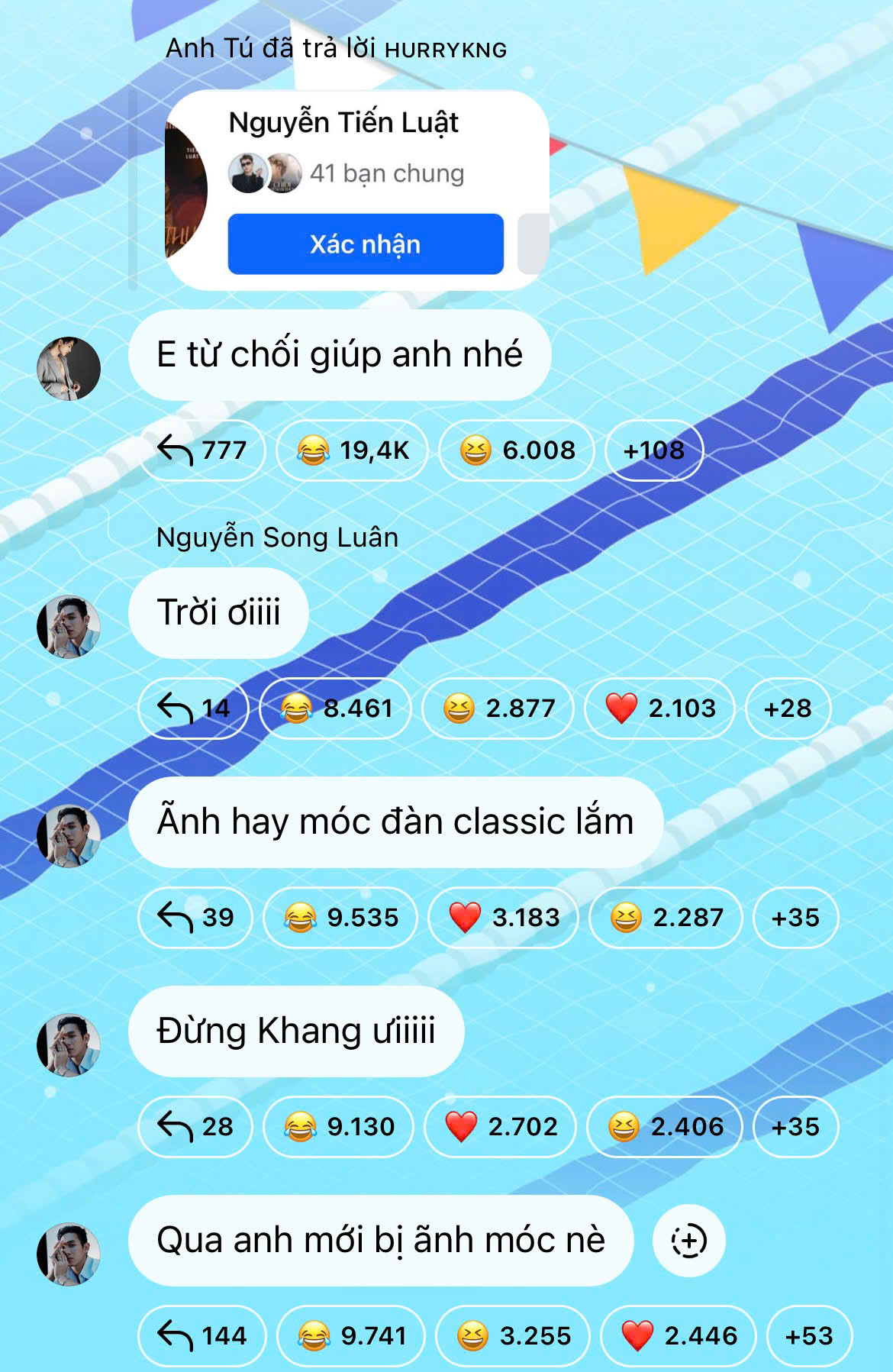 Màn “kẻ tung người hứng” giữa hai ông “anh trai” nhằm công kích “anh tài” Tiến Luật khiến netizen bật cười. Màn “kẻ tung người hứng” giữa hai ông “anh trai” nhằm công kích “anh tài” Tiến Luật khiến netizen bật cười.