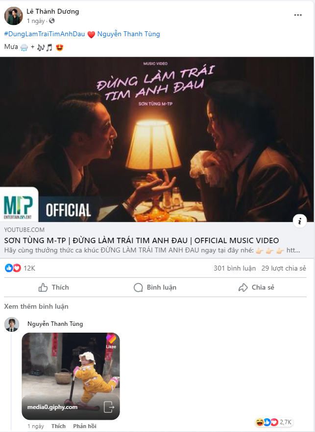 Màn tương tác dễ thương của Ngô Kiến Huy và Sơn Tùng nhận về "bão haha".