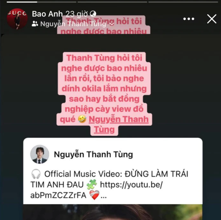 Bảo Anh được Sơn Tùng hỏi thăm để... nhờ "cày view".