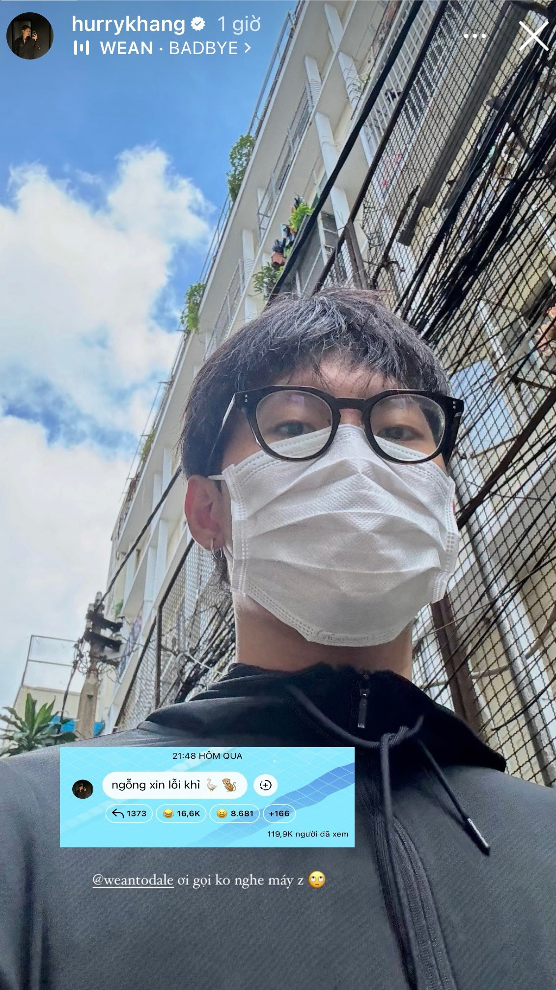 HURRYKNG gửi lời xin lỗi đến WEAN LE nhưng chính chủ vẫn chưa phản hồi.