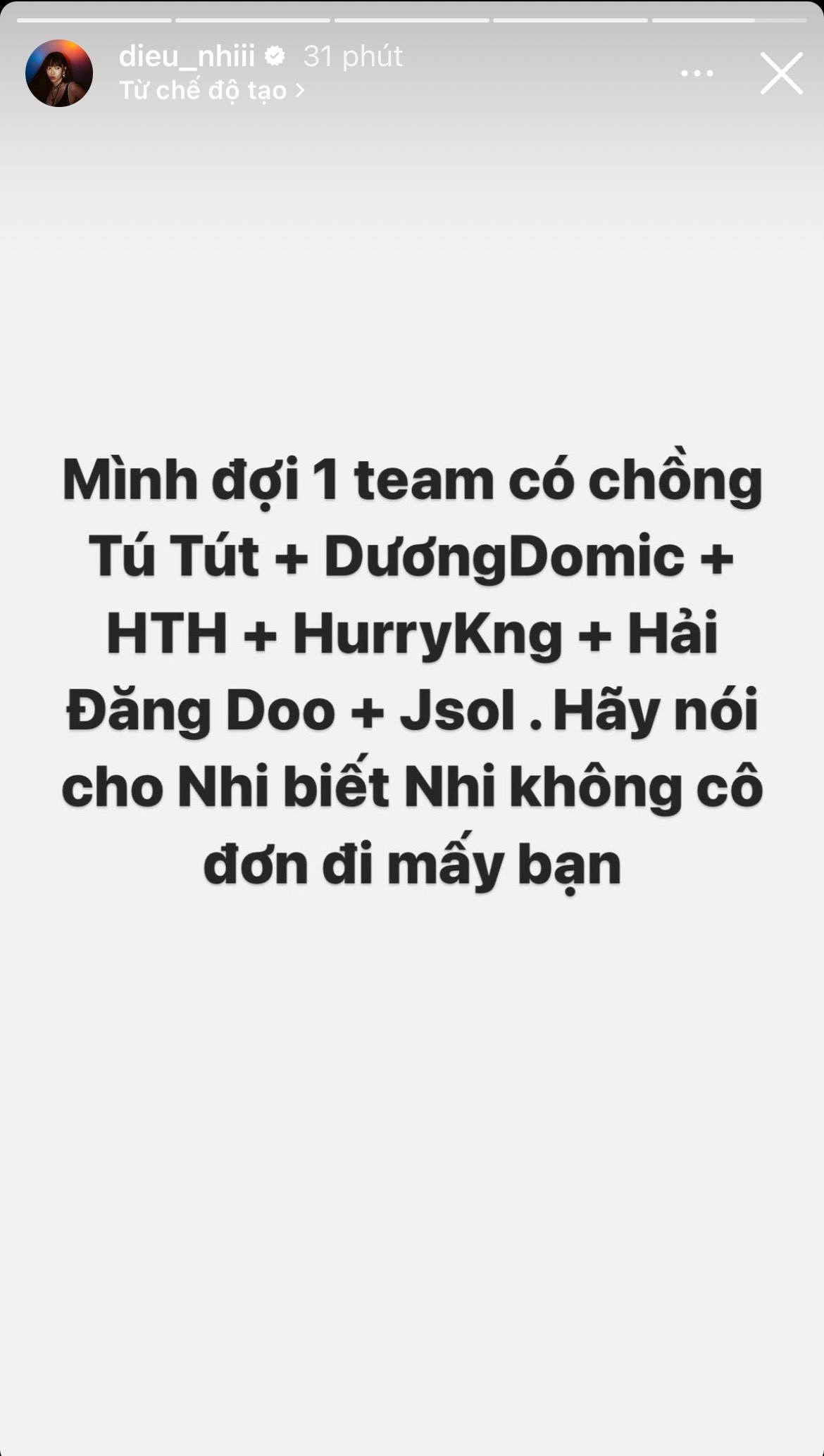 Dòng trạng thái của Diệu Nhi được khán giả dàn &quot;Say Hi&quot; quan tâm.