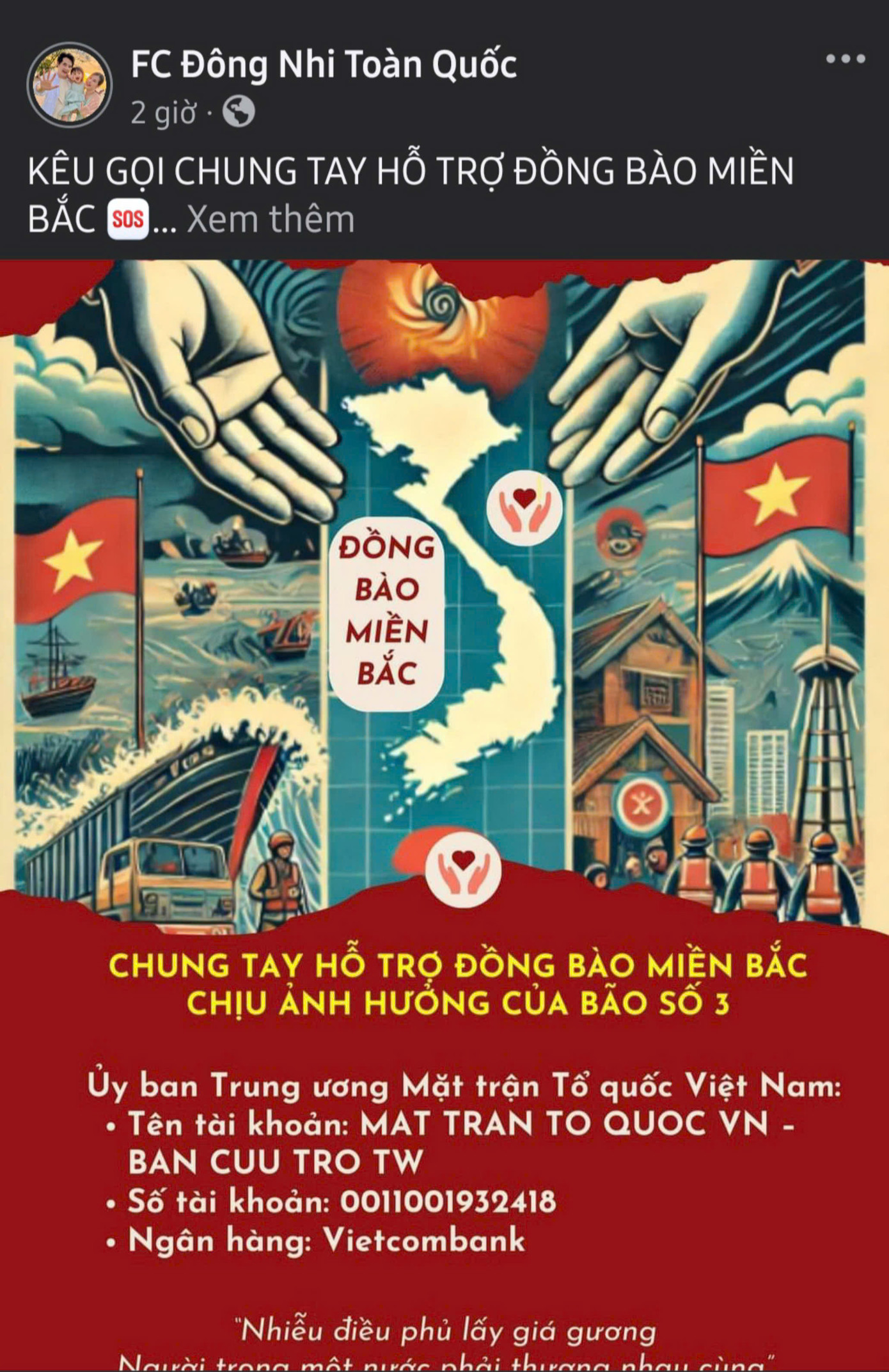 FC Đông Nhi kêu gọi fan cùng chung tay hỗ trợ đồng bào chịu ảnh hưởng của bão số 3. FC Đông Nhi kêu gọi fan cùng chung tay hỗ trợ đồng bào chịu ảnh hưởng của bão số 3.