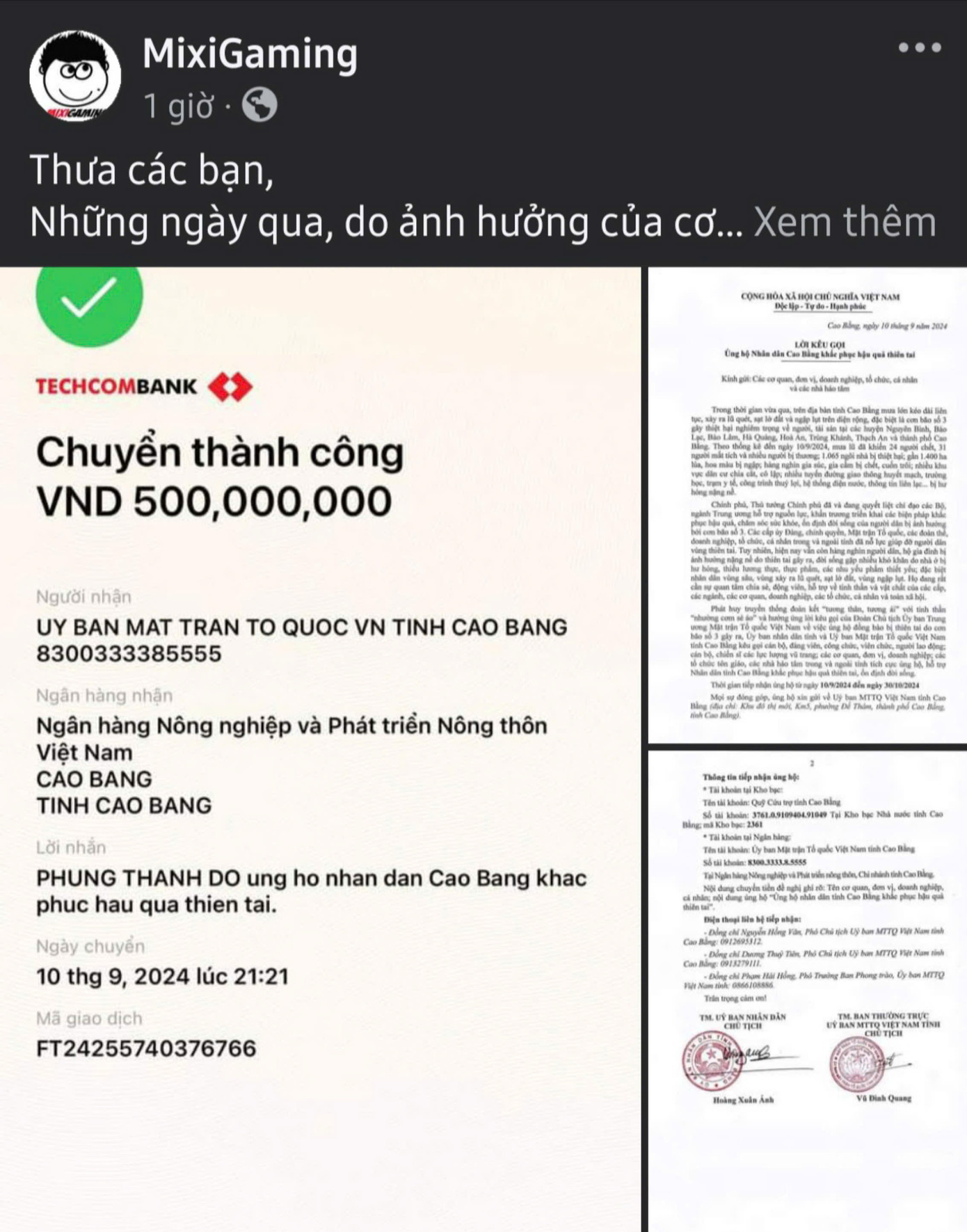 Streamer Độ Mixi hướng về quê nhà Cao Bằng sau trận lũ lớn, gây nhiều thiệt hại về người và tài sản. Streamer Độ Mixi hướng về quê nhà Cao Bằng sau trận lũ lớn, gây nhiều thiệt hại về người và tài sản.