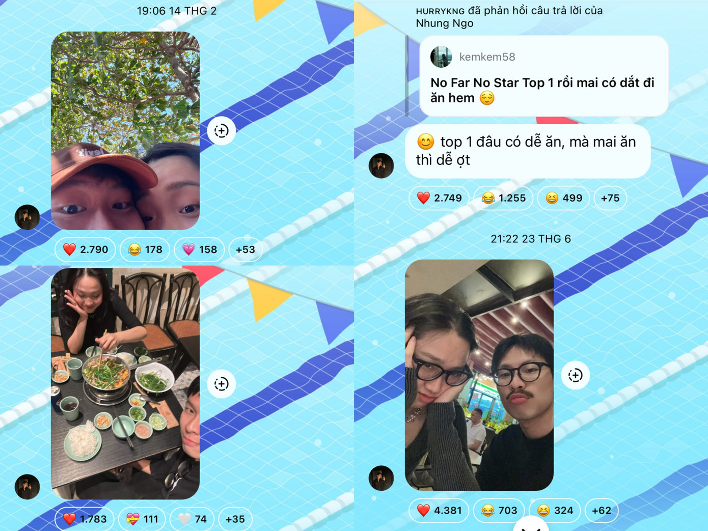 Anh cập nhật những khoảnh khắc đời thường của cả hai trên group chat fan.