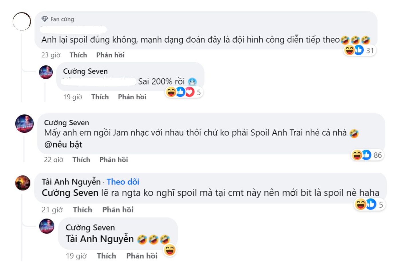 Cường Seven lên tiếng đính chính sau khi nhận loạt ý kiến cho rằng spoil đội hình sắp tới. Cường Seven lên tiếng đính chính sau khi nhận loạt ý kiến cho rằng spoil đội hình sắp tới.