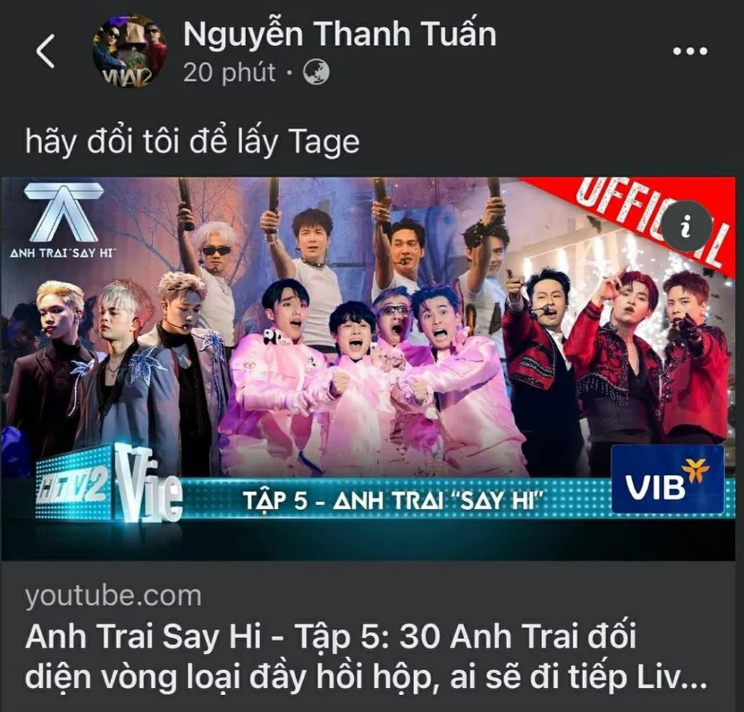 JustaTee cũng bày tỏ sự tiếc nuối với tài năng của Tage.