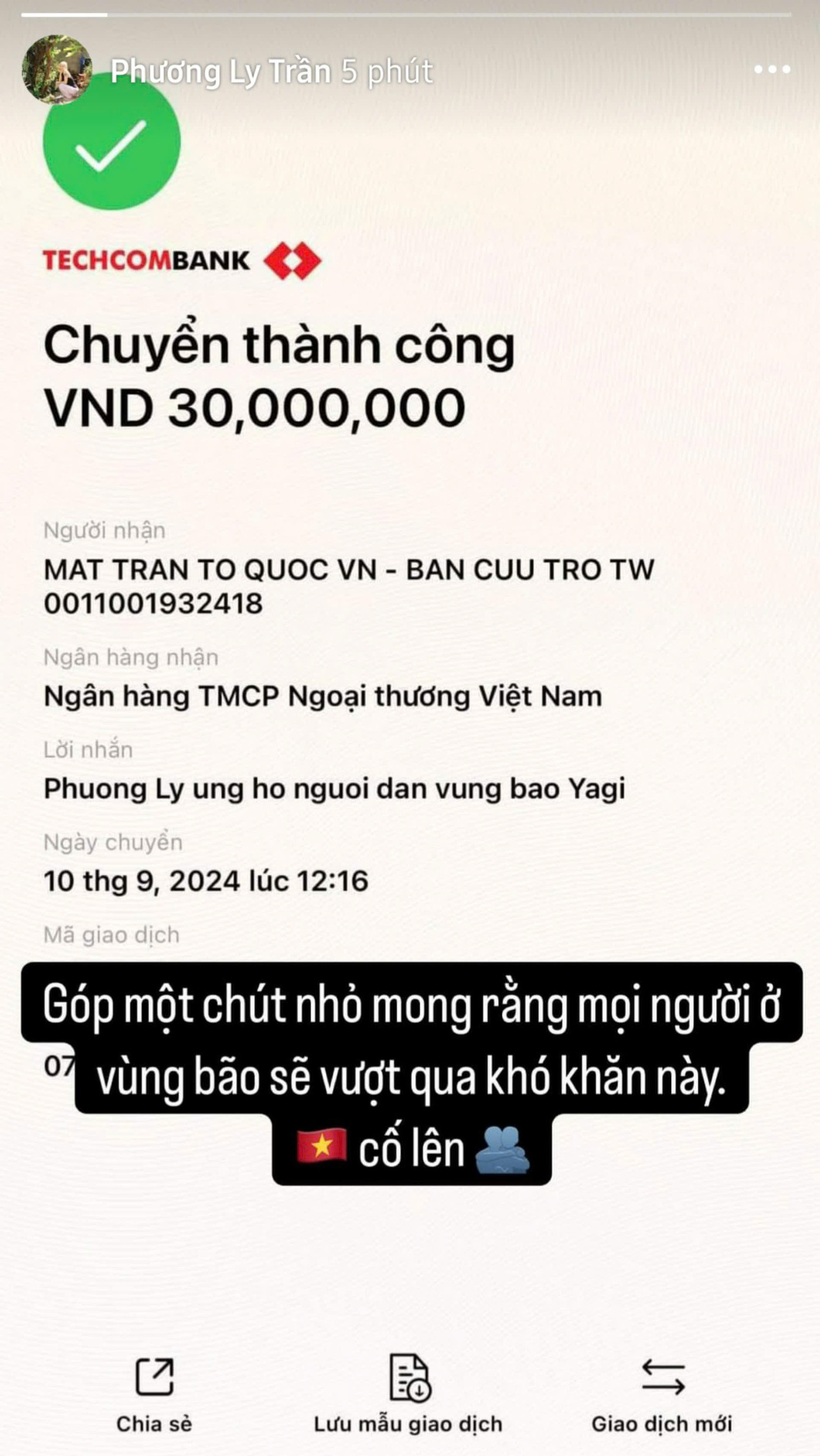 Ca sĩ Phương Ly hy vọng người dân sớm vượt qua khó khăn.