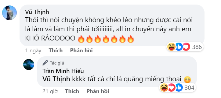 Vũ Thịnh và HIEUTHUHAI ngay sau đó đã lên tiếng cho biết chỉ là đang "quăng miếng". Vũ Thịnh và HIEUTHUHAI ngay sau đó đã lên tiếng cho biết chỉ là đang "quăng miếng".