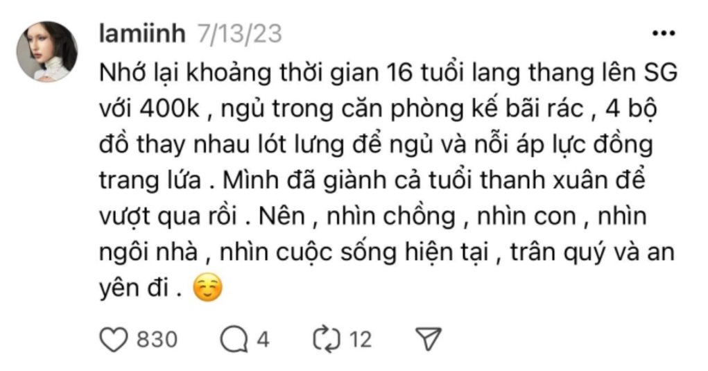 Lâm Minh từng có một mục tiêu đơn giản về gia đình nhỏ.