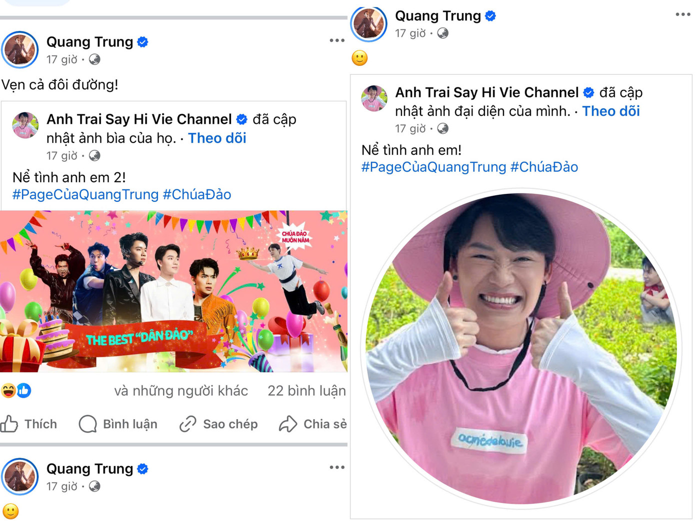 Anh nhanh chóng "đồng bộ hóa" fanpage ngay sau khi đạt giải để ăn mừng chiến thắng. Anh nhanh chóng "đồng bộ hóa" fanpage ngay sau khi đạt giải để ăn mừng chiến thắng.
