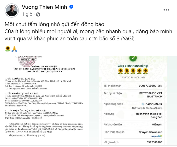&quot;Anh tài&quot; Thiên Minh chia sẻ khó khăn với đồng bào.