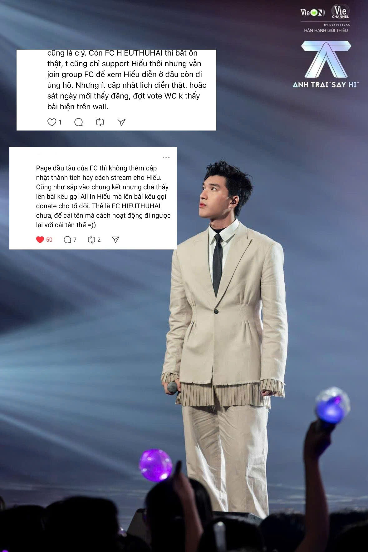 Trên trang cũng rất ít khi cập nhật lịch trình biểu diễn của HIEUTHUHAI hoặc chỉ cập nhật trước đó một, hai ngày khiến fan chỉ trích vì thiếu trách nhiệm. Trên trang cũng rất ít khi cập nhật lịch trình biểu diễn của HIEUTHUHAI hoặc chỉ cập nhật trước đó một, hai ngày khiến fan chỉ trích vì thiếu trách nhiệm.