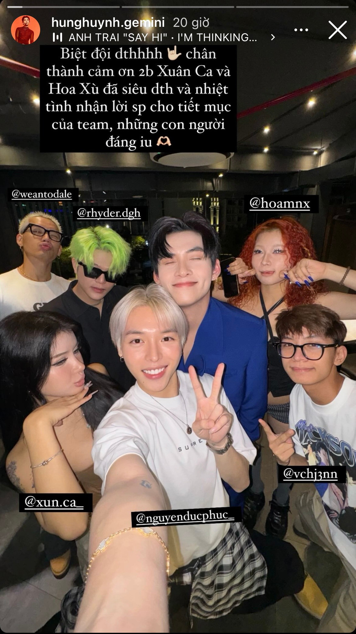 Hùng Huỳnh dành lời cảm ơn đến tlinh và hai nữ TikToker.