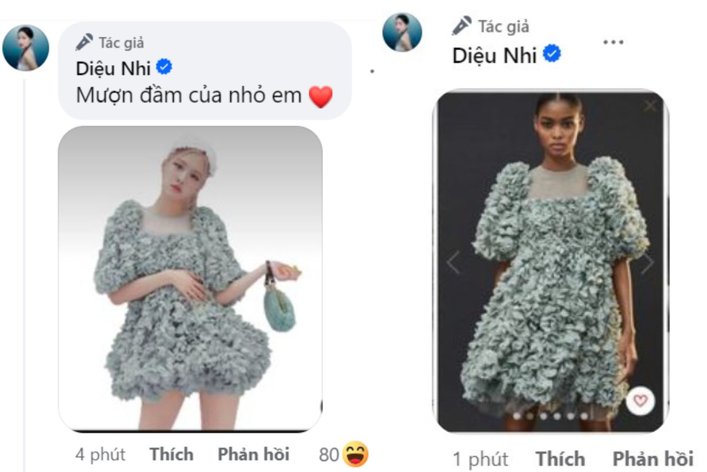 Diệu Nhi đính chính còn khán giả thì vẫn khăng khăng "Chắc chắn chị có bầu luôn! Chị không cần giải thích mượn đầm". Diệu Nhi đính chính còn khán giả thì vẫn khăng khăng "Chắc chắn chị có bầu luôn! Chị không cần giải thích mượn đầm".