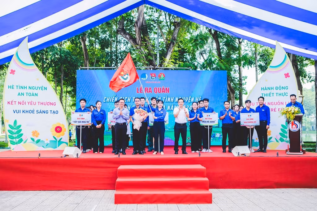 Lễ ra quân Chiến dịch Thanh niên tình nguyện hè năm 2024 tại thành phố Biên Hòa. Ảnh: UBND thành phố Biên Hòa.