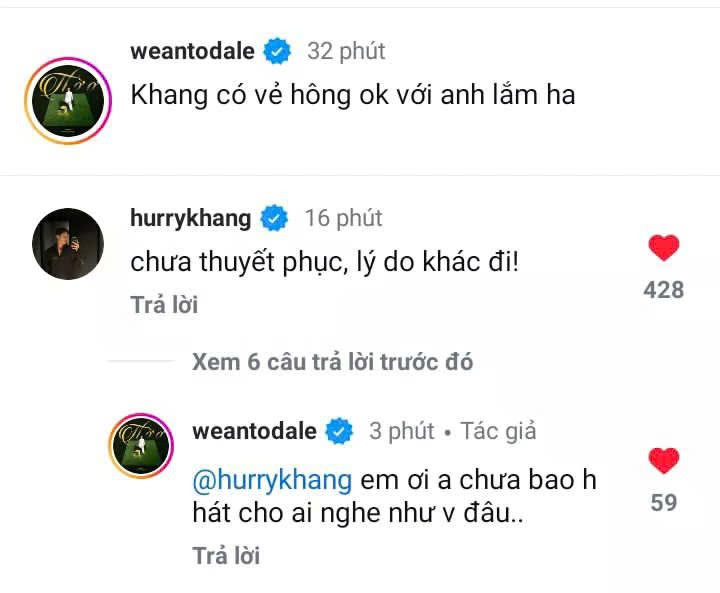 Thậm chí anh còn khẳng định bên dưới bình luận rằng chưa bao giờ hát cho ai nghe như vậy.