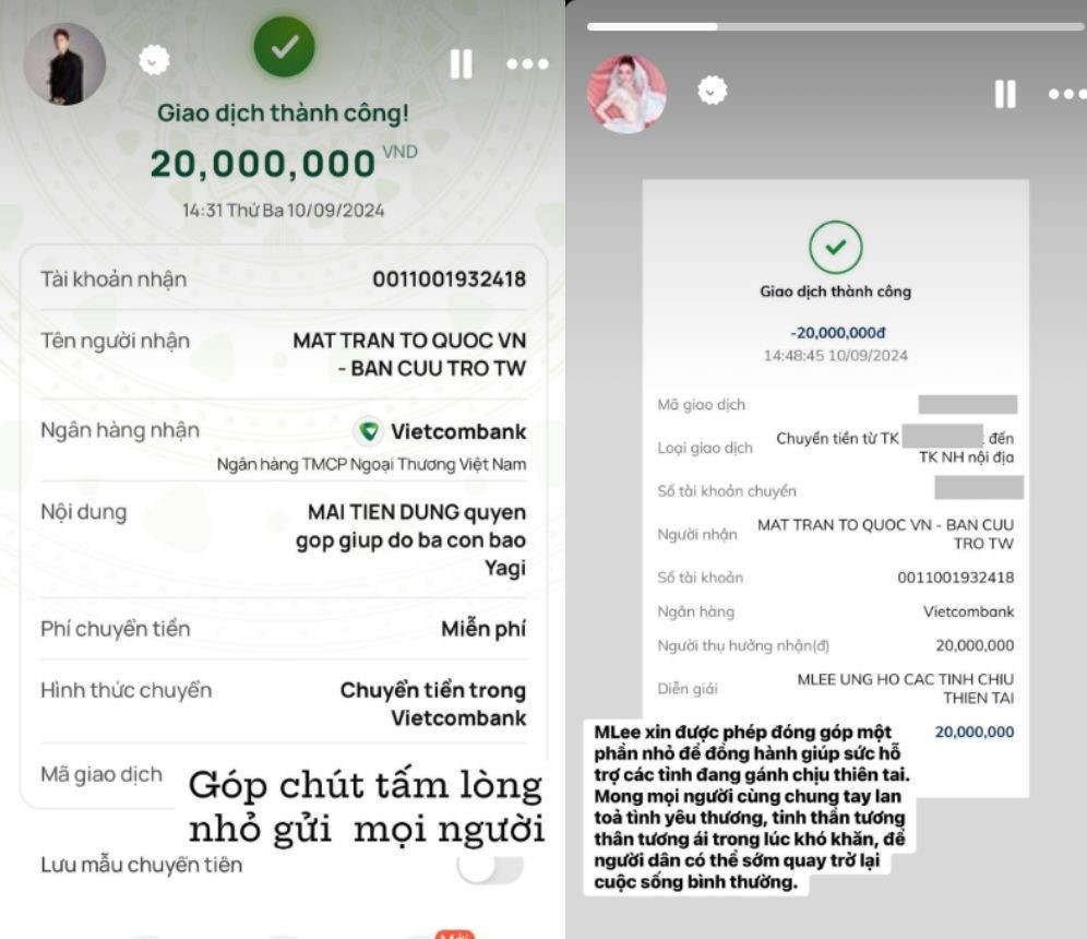 Ca sĩ Mai Tiến Dũng, MLee hỗ trợ bà con.