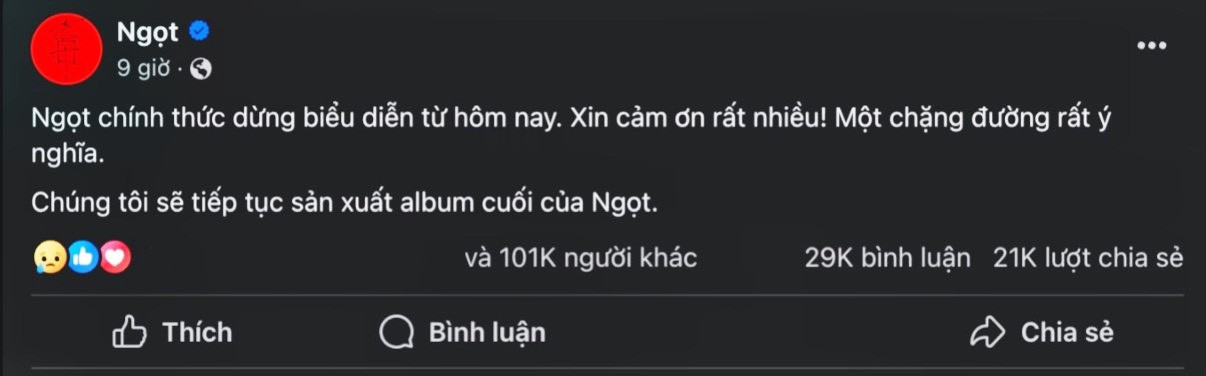 Bài đăng nhận được lượt quan tâm khủng từ công chúng. Bài đăng nhận được lượt quan tâm khủng từ công chúng.