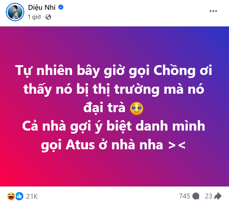 Bài đăng của Diệu Nhi nhanh chóng thu hút "bão haha". Bài đăng của Diệu Nhi nhanh chóng thu hút "bão haha".