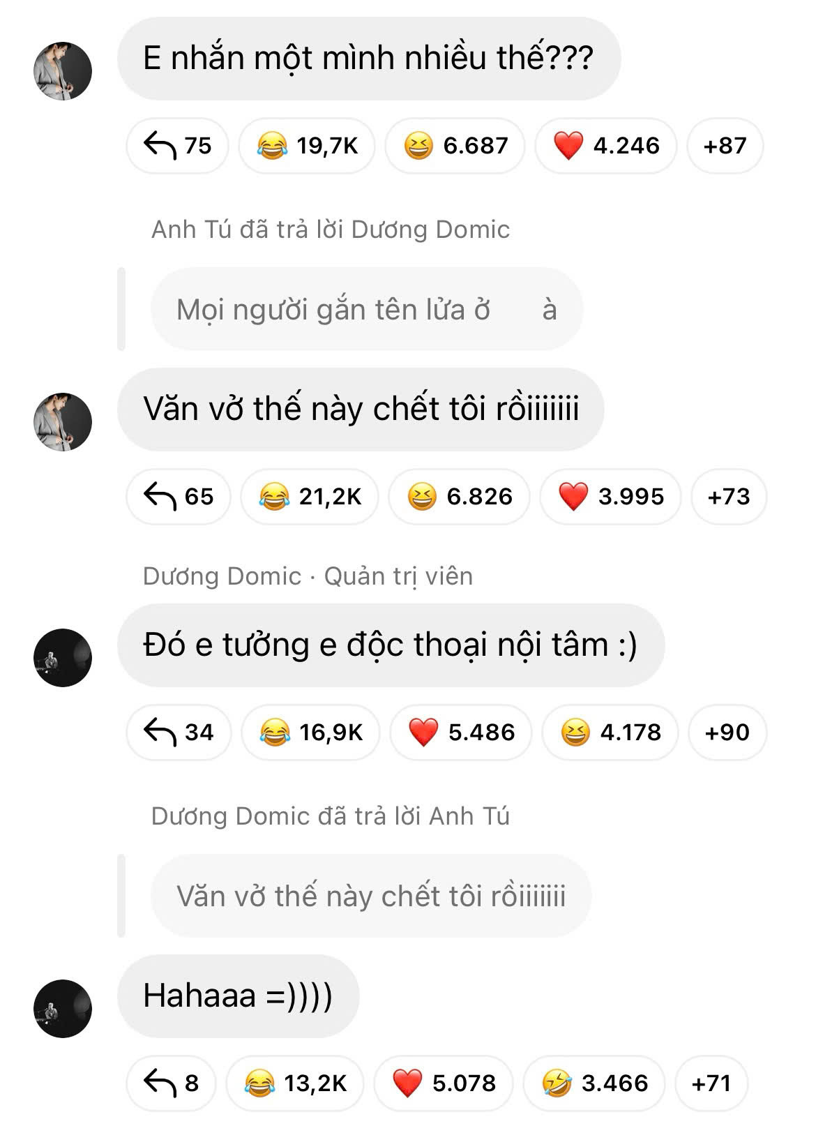 Đến cả Anh Tú Atus cũng bất ngờ: “Em nhắn một mình nhiều thế” khi vừa vào đã thấy một tràng tin nhắn từ đàn em. Đến cả Anh Tú Atus cũng bất ngờ: “Em nhắn một mình nhiều thế” khi vừa vào đã thấy một tràng tin nhắn từ đàn em.
