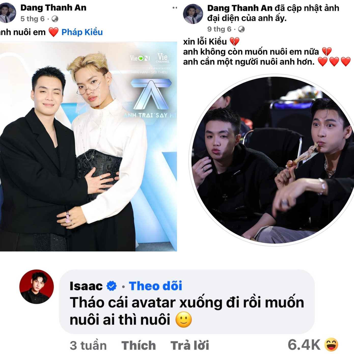 Chuyện tình tay ba đầy sóng gió giữa Pháp Kiều - Negav - Isaac khiến netizen thích thú.