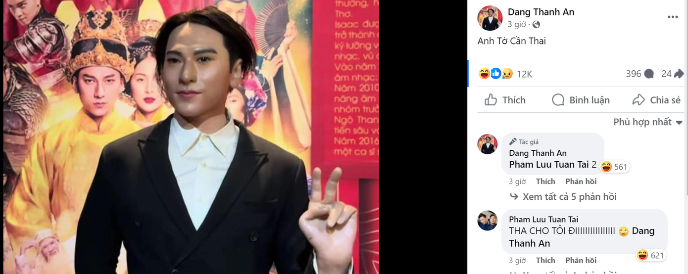 Issac "kêu trời" vì bức tượng sáp "dìm" nhan sắc lại được Negav đăng lại. Văn Mai Hương, Bảo Anh, Thúy Ngân cùng các anh trai Ali Hoàng Dương, Quang Trung đồng loạt thả haha. Issac "kêu trời" vì bức tượng sáp "dìm" nhan sắc lại được Negav đăng lại. Văn Mai Hương, Bảo Anh, Thúy Ngân cùng các anh trai Ali Hoàng Dương, Quang Trung đồng loạt thả haha.