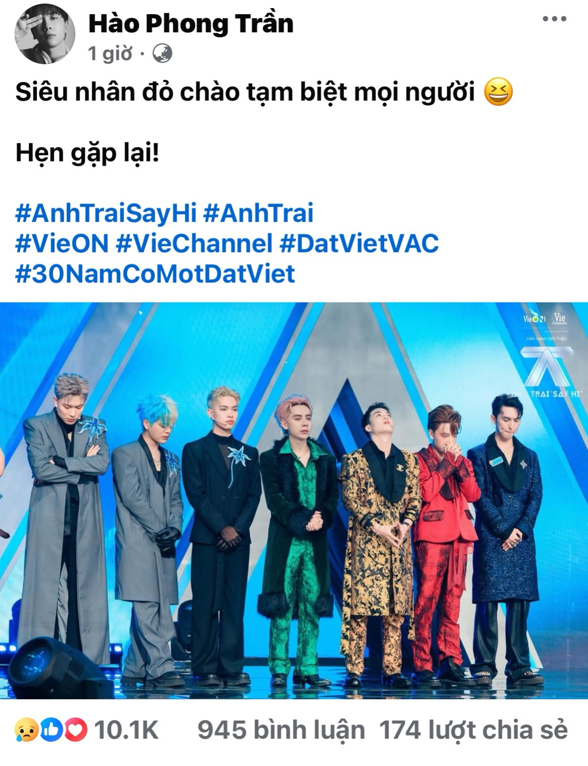 Sau khi kết quả được công bố, Nicky đã đăng tải bài viết “chào tạm biệt” khán giả.