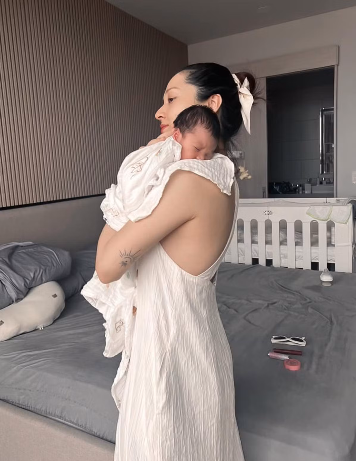 Hình ảnh lúc vừa chào đời của Misumi được mẹ đăng tải.
