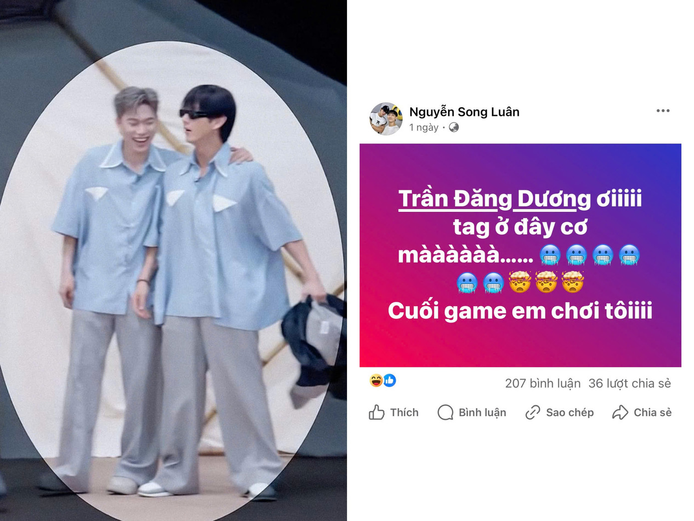 Danh xưng “cụ” mà Dương Domic sử dụng khiến fan nghĩ đến ngay “anh Sinh”, tên mọi người hay gọi Song Luân trong chương trình. Danh xưng “cụ” mà Dương Domic sử dụng khiến fan nghĩ đến ngay “anh Sinh”, tên mọi người hay gọi Song Luân trong chương trình.