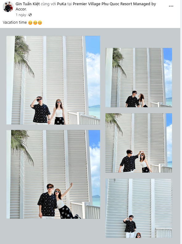 Vợ chồng son Puka - Gin Tuấn Kiệt đi du lịch trong ngày Quốc tế Phụ nữ. Vợ chồng son Puka - Gin Tuấn Kiệt đi du lịch trong ngày Quốc tế Phụ nữ.