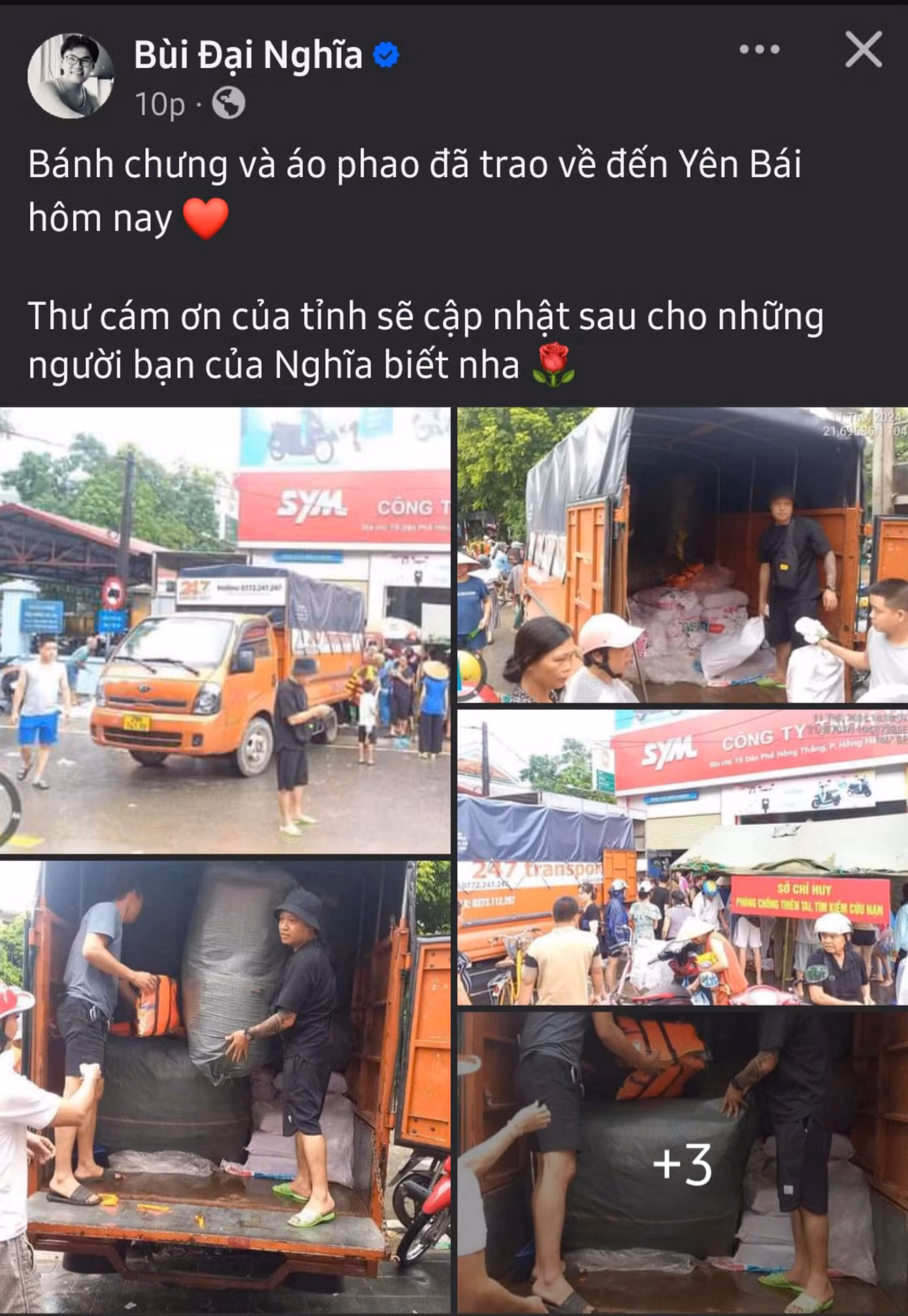 Chuyến xe cứu trợ đã mang bánh chưng đến với người dân Yên Bái, Bắc Giang, Lạng Sơn. Chuyến xe cứu trợ đã mang bánh chưng đến với người dân Yên Bái, Bắc Giang, Lạng Sơn.