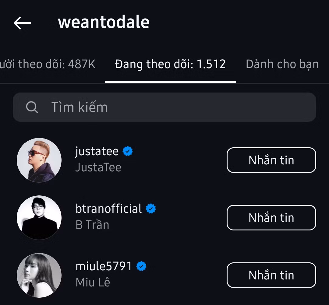 WEAN LE hiện vẫn đang giữ nút theo dõi đàn chị.