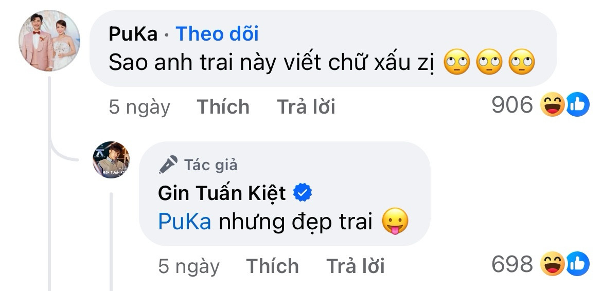 Puka rất chăm tương tác, nhắn nhủ chồng trên trang cá nhân. Puka rất chăm tương tác, nhắn nhủ chồng trên trang cá nhân.