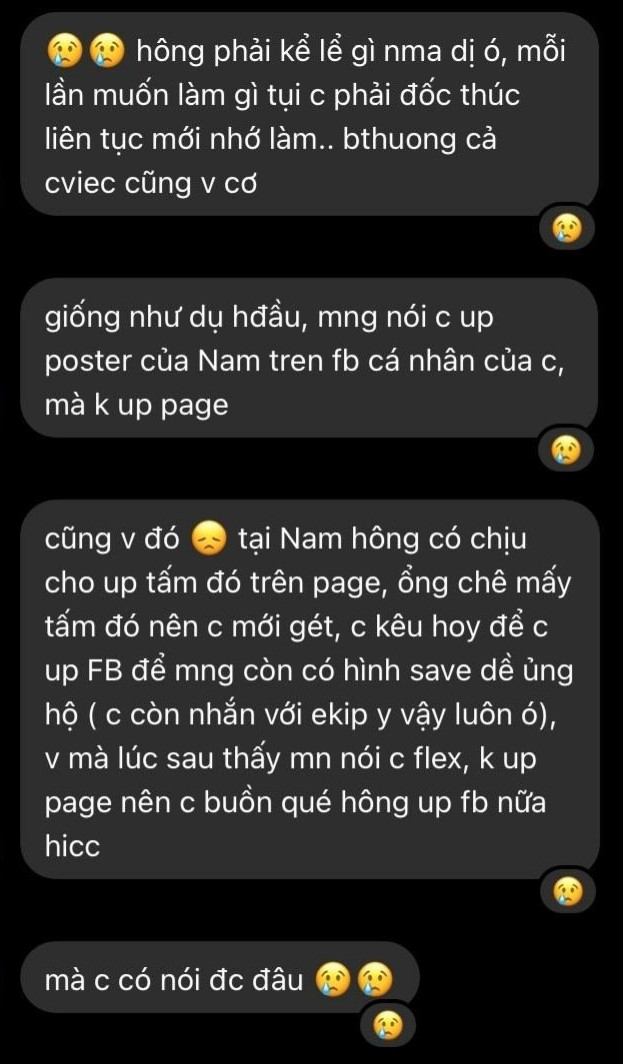 Đoạn tin nhắn được cho là của quản lý của Bùi Công Nam gửi cho fan. Đoạn tin nhắn được cho là của quản lý của Bùi Công Nam gửi cho fan.