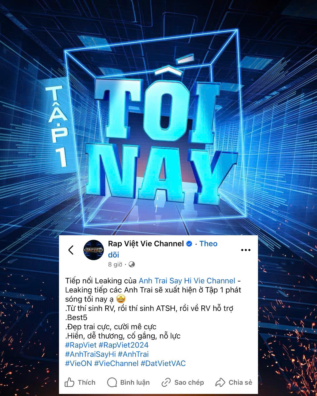 Loạt “Anh trai” được gọi tên bên dưới bài đăng của Rap Việt mùa 4.