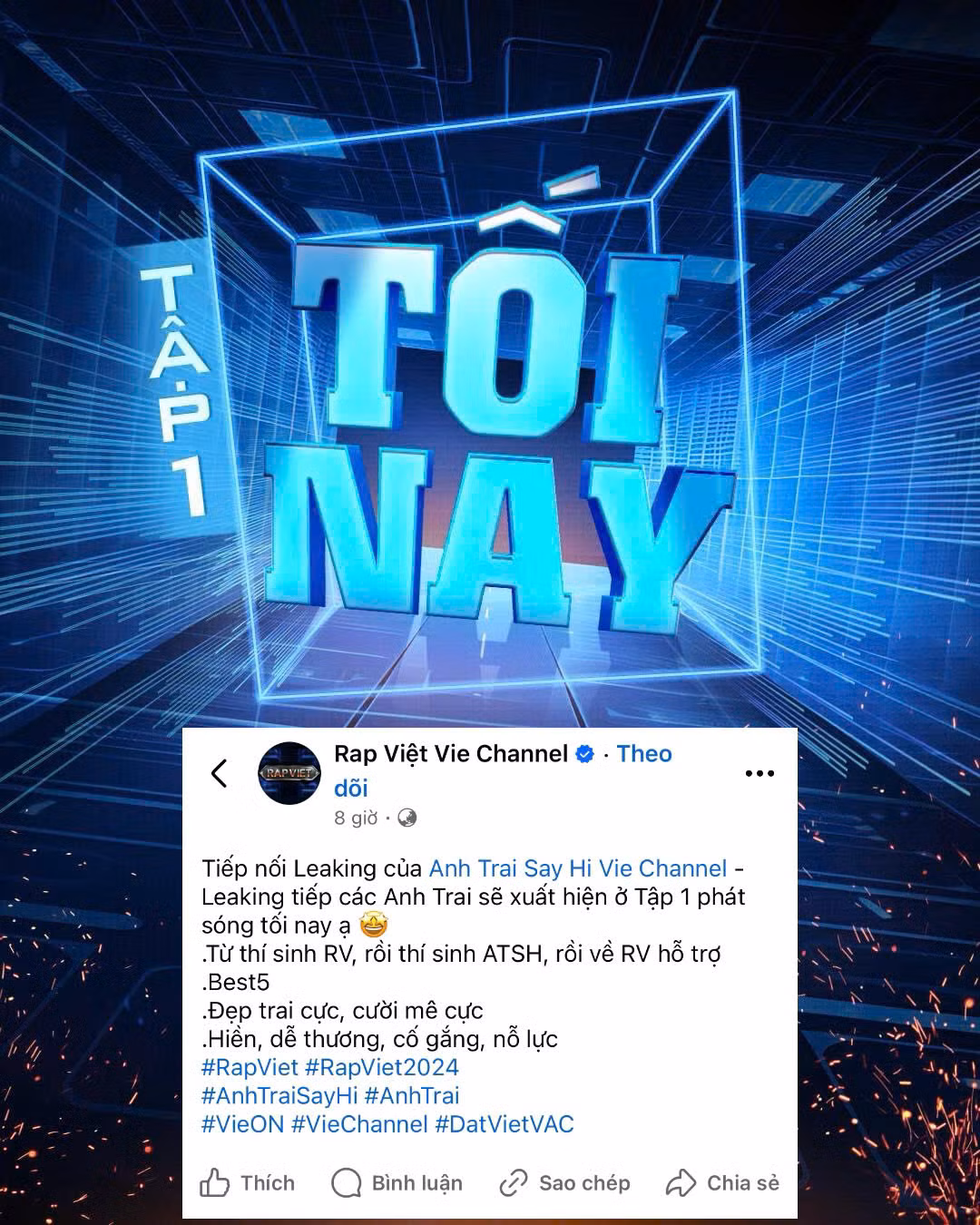Loạt “Anh trai” được gọi tên bên dưới bài đăng của Rap Việt mùa 4.