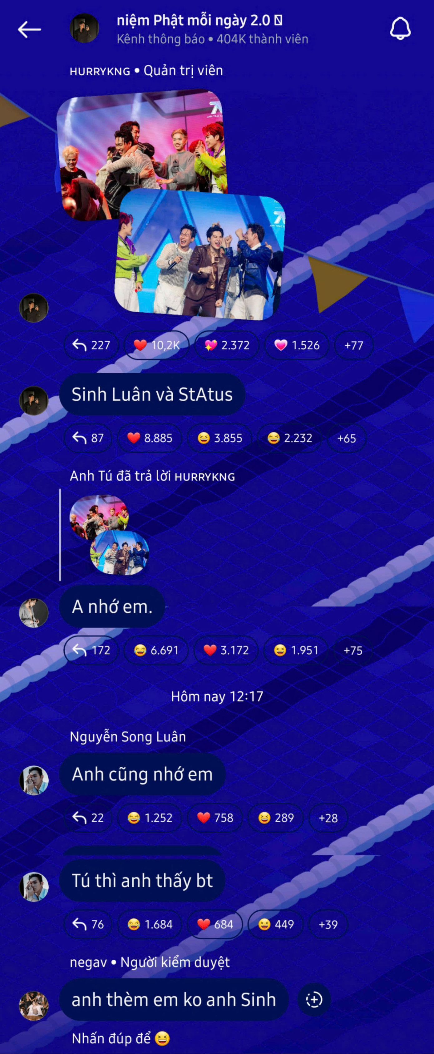 Song Luân, Anh Tú Atus gia nhập vào dàn "hậu cung" của HURRYKNG - Ảnh: IGNV Song Luân, Anh Tú Atus gia nhập vào dàn "hậu cung" của HURRYKNG - Ảnh: IGNV