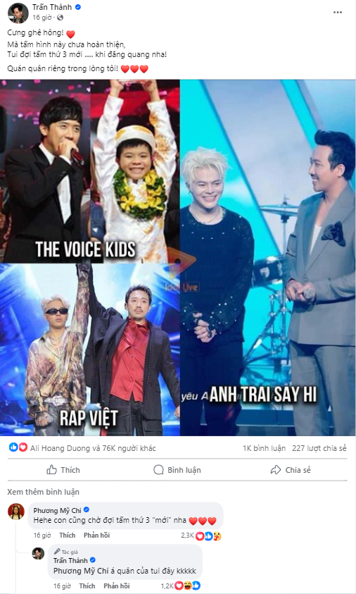 Trấn Thành "bắt sóng" cùng Rhyder, chia sẻ lại những cột mốc trong sự nghiệp của nam rapper. Trấn Thành "bắt sóng" cùng Rhyder, chia sẻ lại những cột mốc trong sự nghiệp của nam rapper.