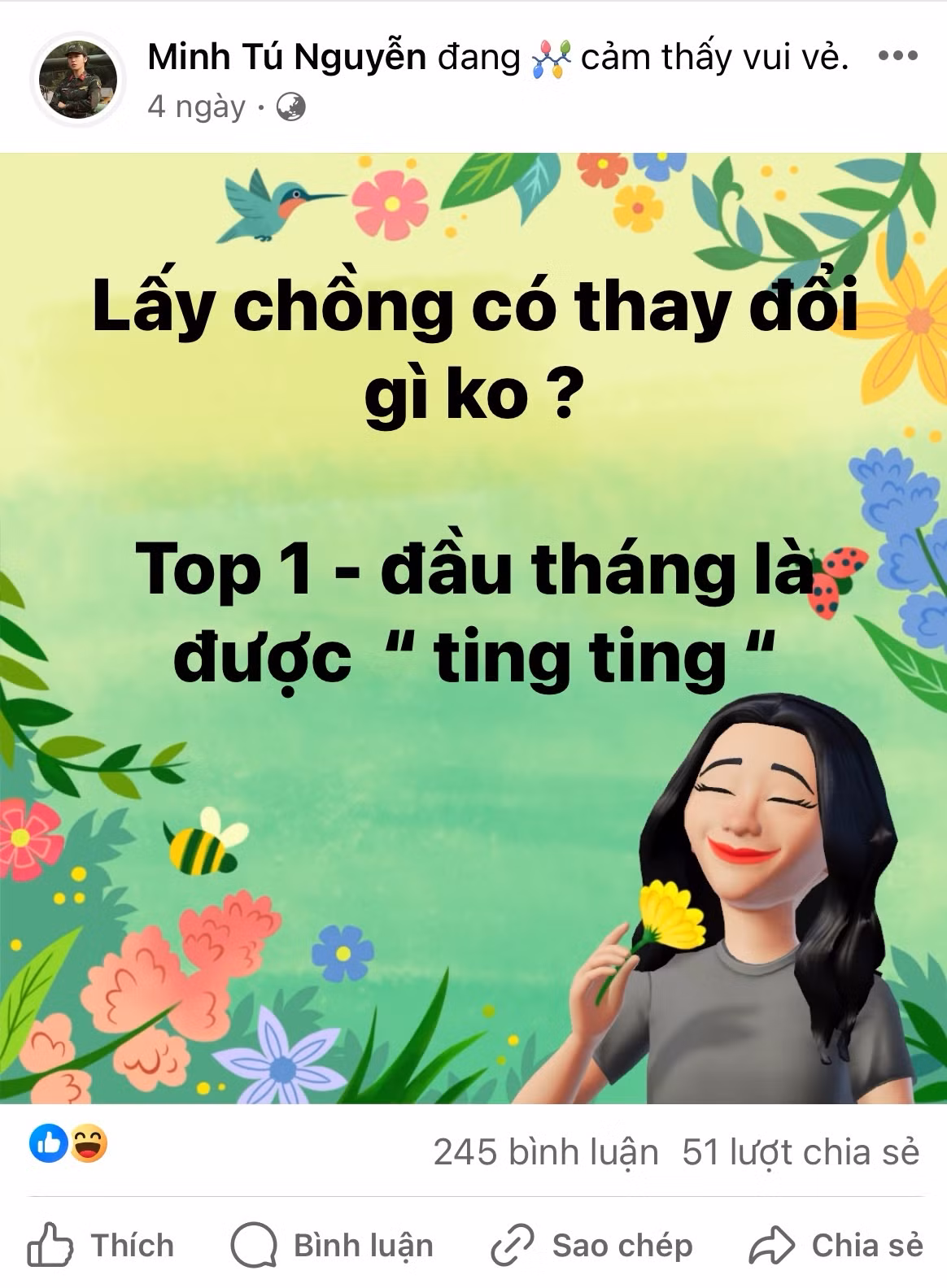 Minh Tú "flex" được ông xã chuyển khoản vào mỗi dịp đầu tháng.